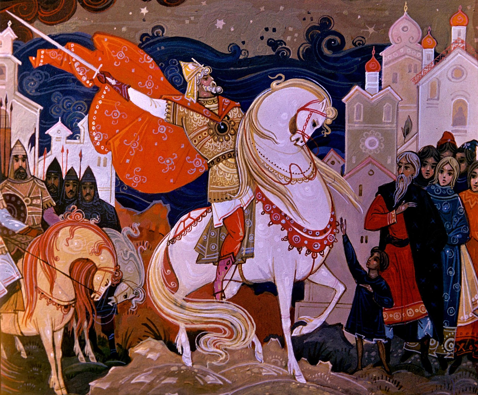 Лаковая миниатюра В поход (Дмитрий Донской перед Куликовской битвой), художник Петр Митяшин - РИА Новости, 1920, 19.08.2026