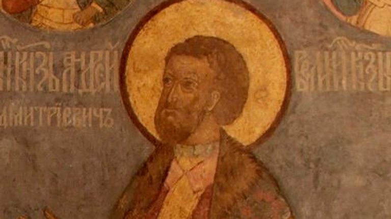 Изображение князя Андрея Дмитриевича на фреске Архангельского собора
