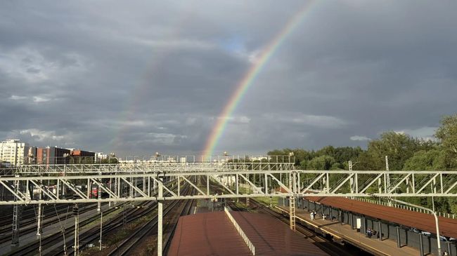 Двойная радуга на востоке Москвы 