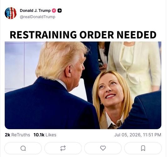 Пост Дональда Трампа в соцсети Пост Дональда Трампа в соцсети - РИА Новости, 1920, 06.07.2026