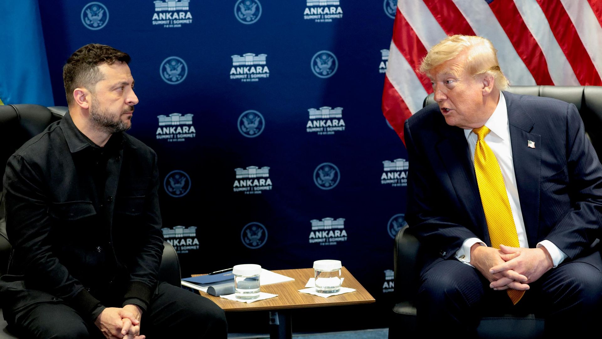 Владимир Зеленский и президент США Дональд Трамп во время встречи в Анкаре - РИА Новости, 1920, 08.07.2026