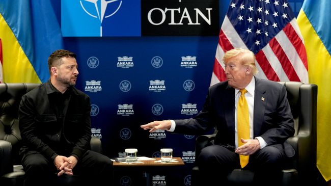 Владимир Зеленский и президент США Дональд Трамп во время встречи в Анкаре