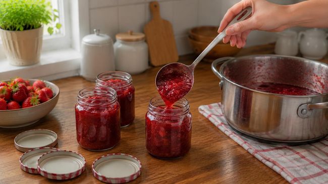 Приготовление клубничного джема Приготовление клубничного джема