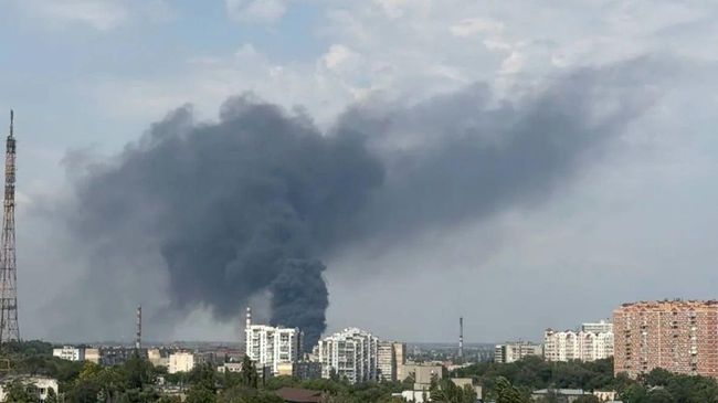 Дым в порту Одессы