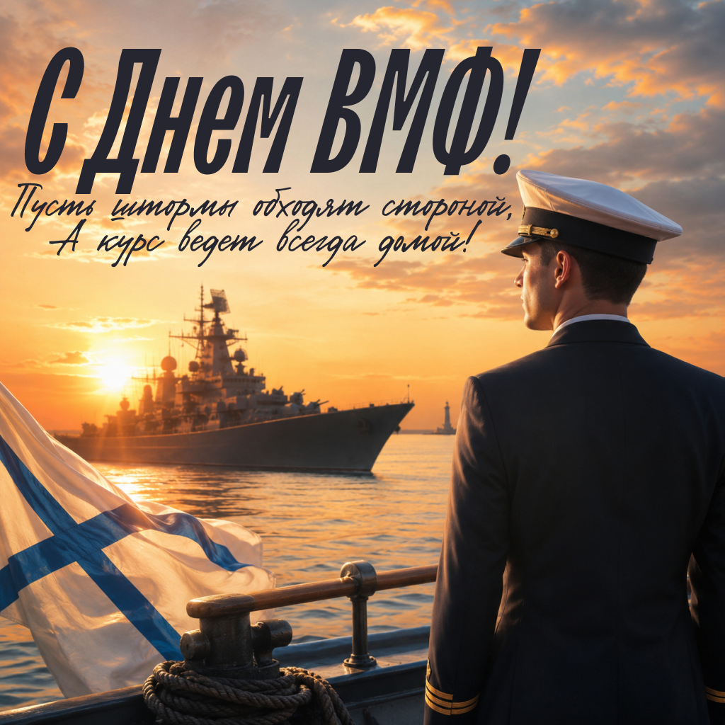 Художественная открытка на День Военно-Морского Флота в стихах, душевные пожелания и поздравления - РИА Новости, 1920, 22.07.2026