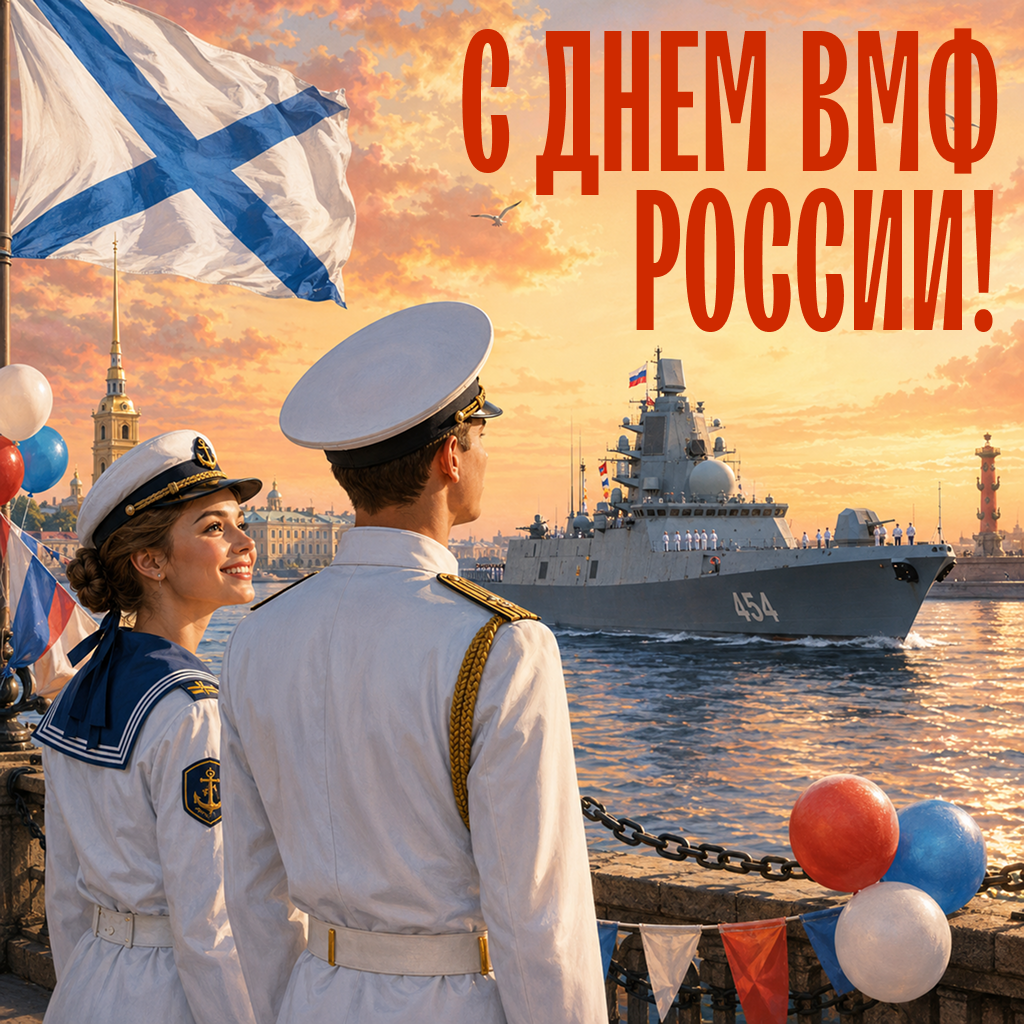 Арт-открытка на День Военно-Морского Флота, творческие поздравления и слова восхищения стихией - РИА Новости, 1920, 22.07.2026