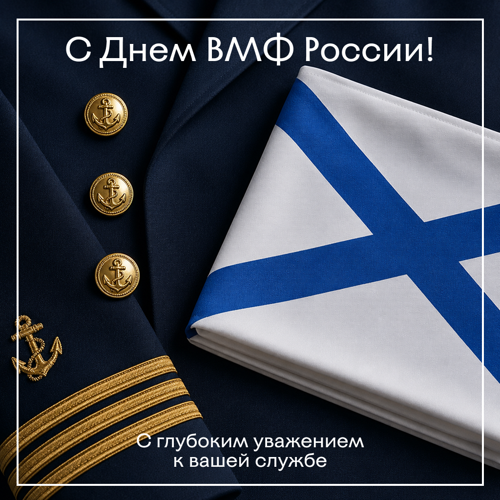 Уважительная открытка на День Военно-Морского Флота, официальные поздравления и слова признательности - РИА Новости, 1920, 22.07.2026