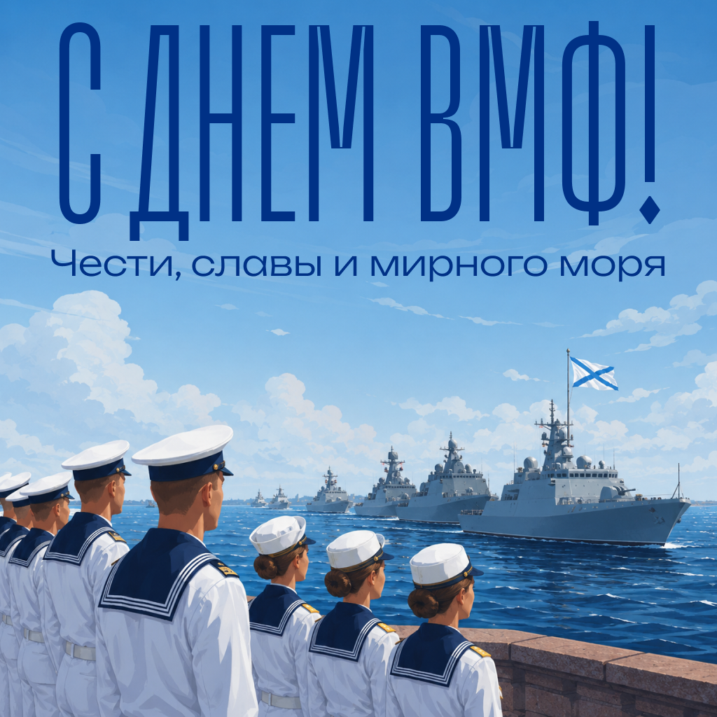 Элитная открытка на День ВМФ, благородные слова поздравления и пожелания чести - РИА Новости, 1920, 22.07.2026