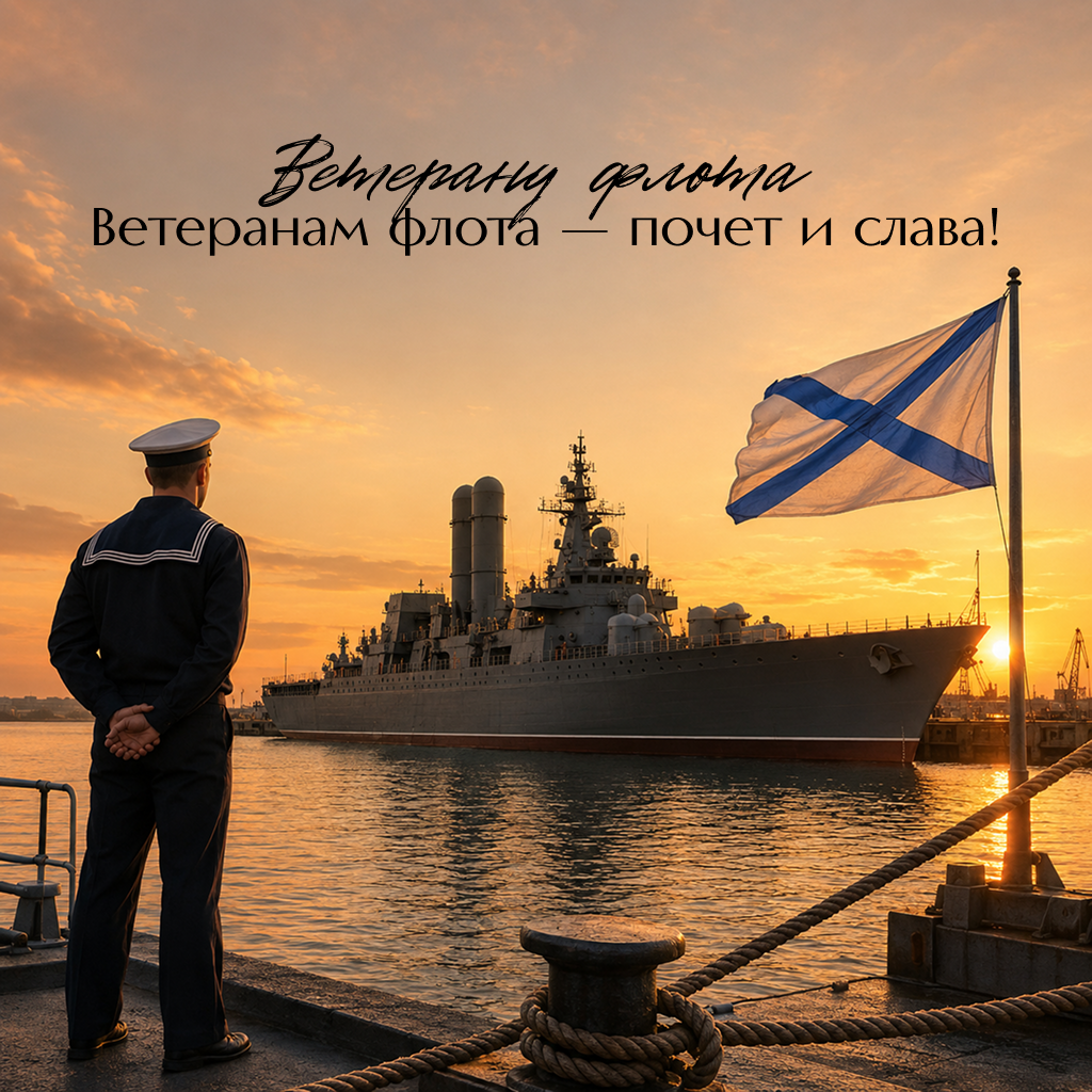 Почтительная открытка на День ВМФ ветерану флота, слова благодарности, поздравления и пожелания здоровья - РИА Новости, 1920, 22.07.2026