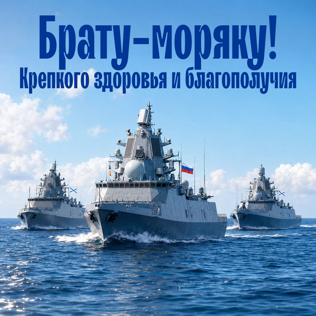 Родственная открытка на День Военно-Морского Флота брату, крепкие слова поздравления и пожелания - РИА Новости, 1920, 22.07.2026