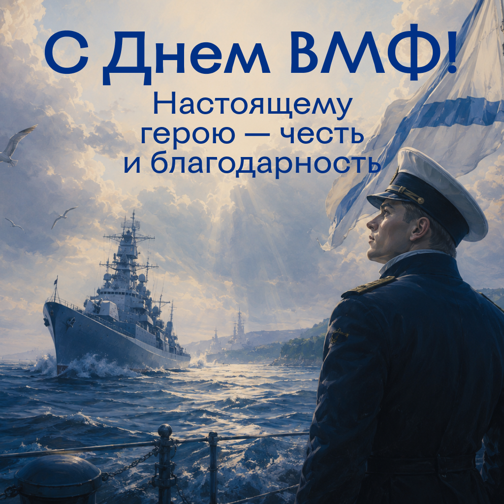 Мужественная открытка на День ВМФ настоящему герою, сильные слова признания, пожелания и поздравления - РИА Новости, 1920, 22.07.2026