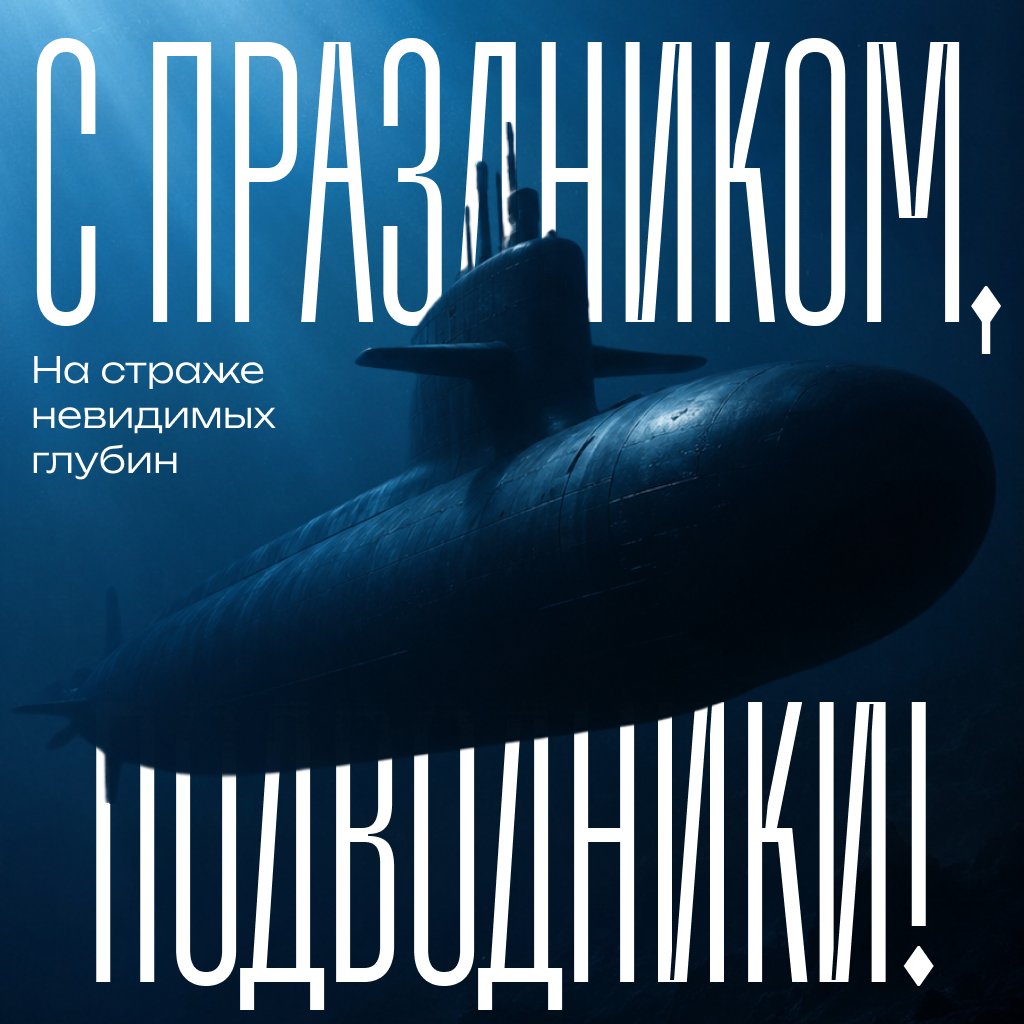 Тематическая открытка на День Военно-Морского Флота подводникам, серьезные поздравления, слова и пожелания - РИА Новости, 1920, 22.07.2026