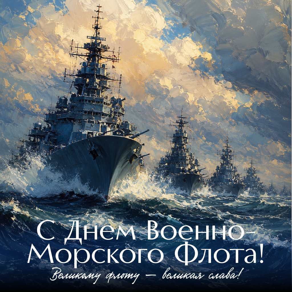 Классическая открытка на День Военно-Морского Флота, величественные слова гимна, поздравления и пожелания - РИА Новости, 1920, 22.07.2026