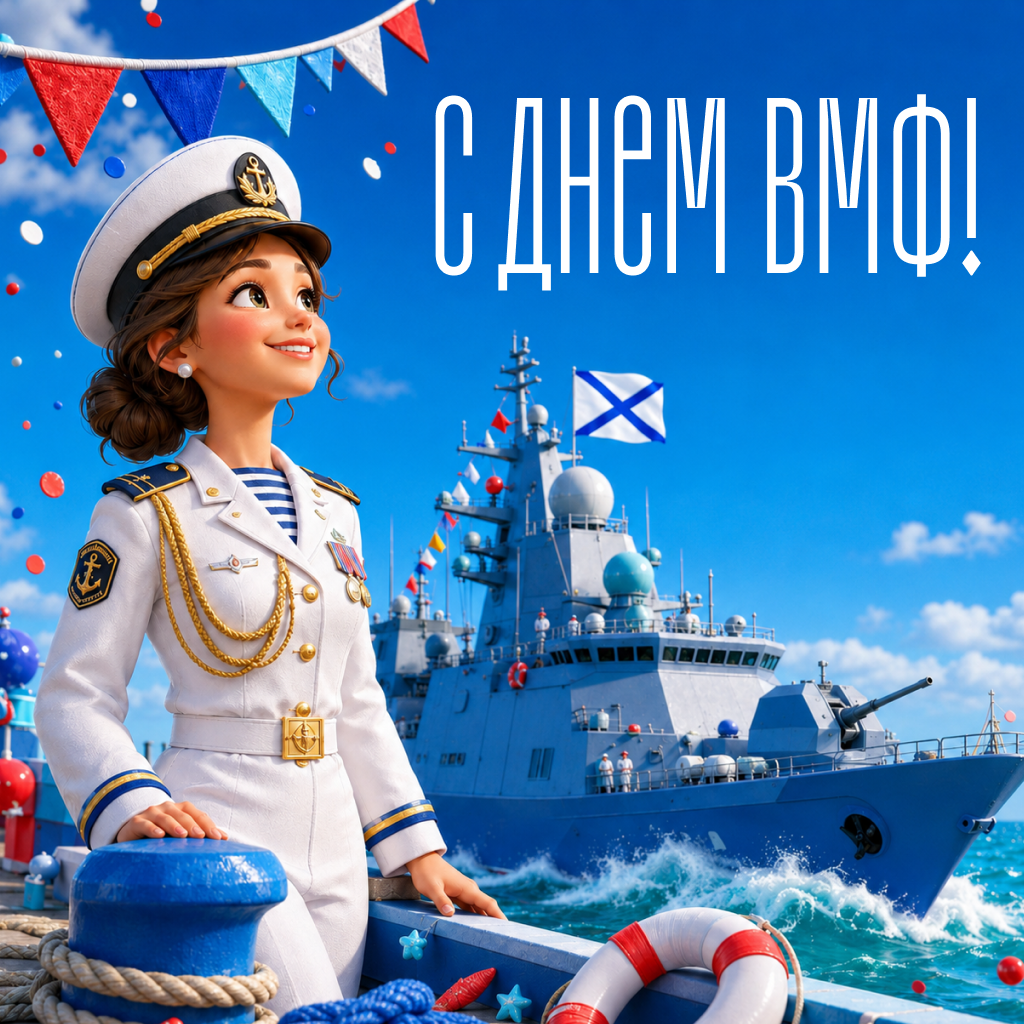 Шуточная открытка на День Военно-Морского Флота, веселые поздравления, слова юмора и пожелания штиля - РИА Новости, 1920, 22.07.2026