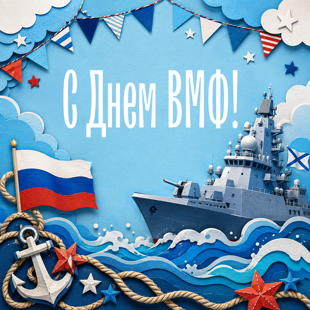 Ироничная открытка на День Военно-Морского Флота, поздравления - РИА Новости, 1920, 22.07.2026