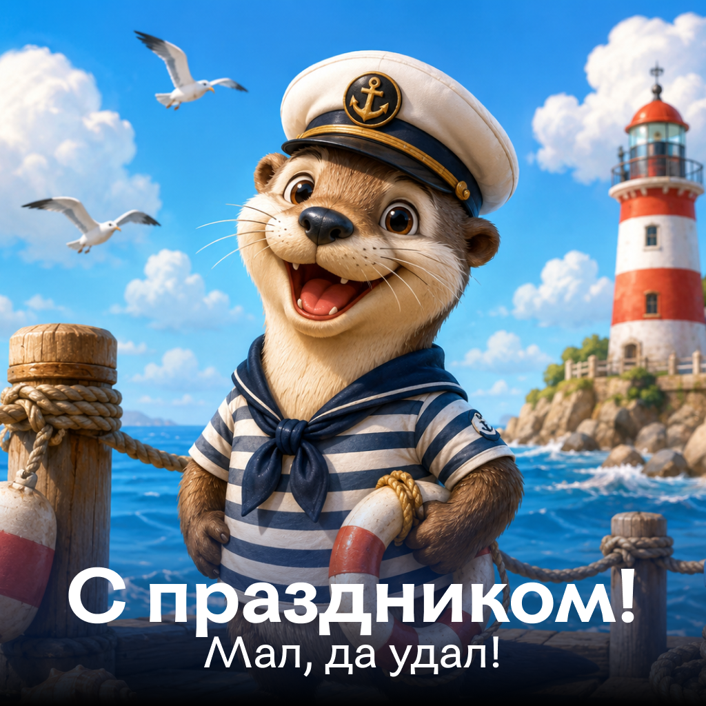 Забавная mini-открытка на День ВМФ, микроскопические слова поздравления и огромные пожелания - РИА Новости, 1920, 22.07.2026
