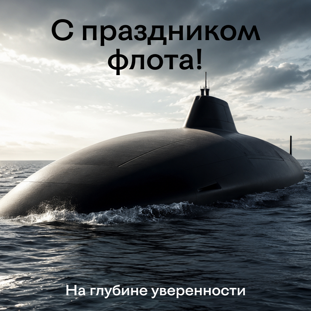 Скрытная открытка на День Военно-Морского Флота с субмариной, глубокие слова поздравления и пожелания - РИА Новости, 1920, 22.07.2026