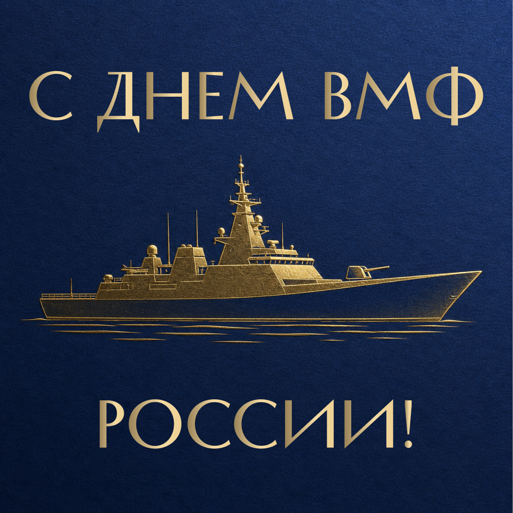 Минималистичная открытка на День ВМФ с золотом, изящные слова поздравления и элитные пожелания - РИА Новости, 1920, 22.07.2026