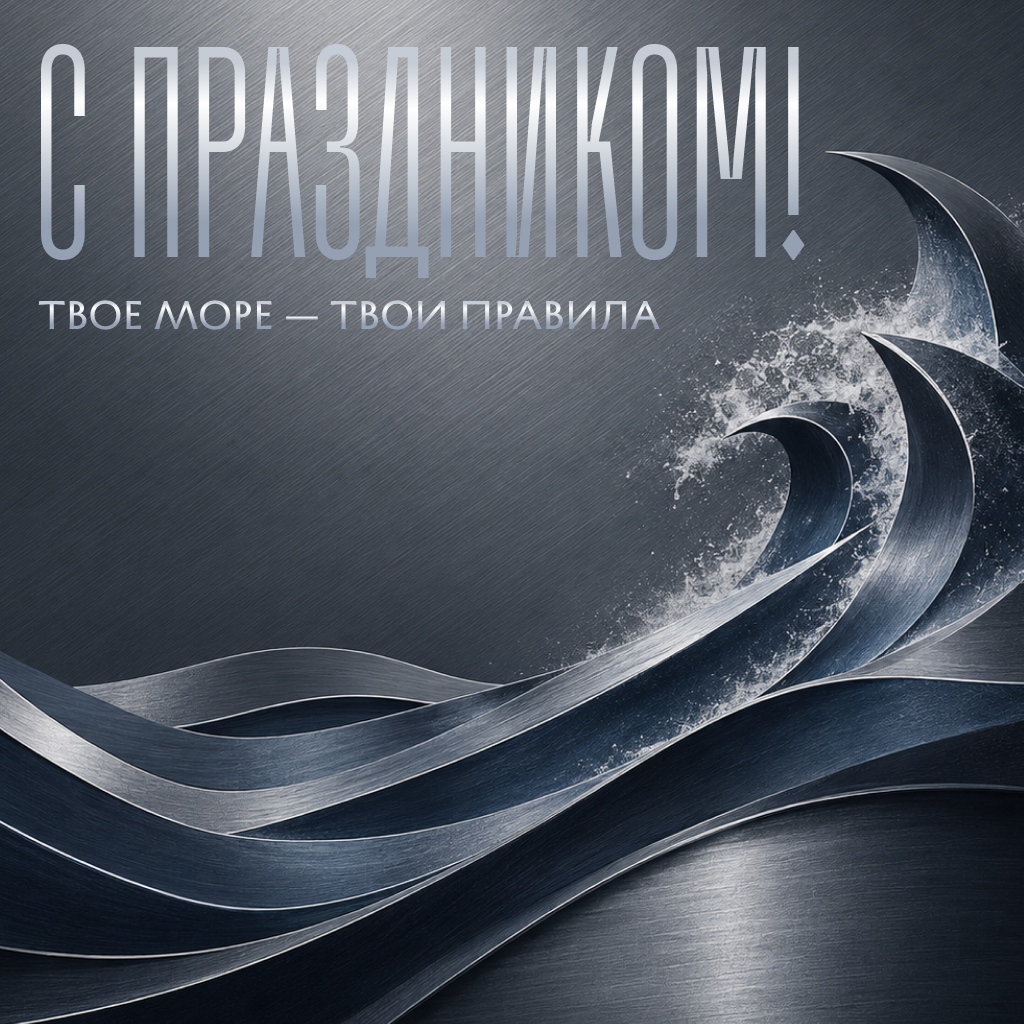 Текстурная открытка на День ВМФ из стали, суровые слова поздравления и крепкие мужские пожелания - РИА Новости, 1920, 22.07.2026