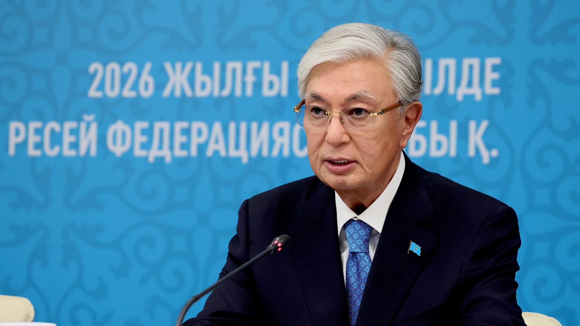 Президент Казахстана Касым-Жомарт Токаев на пленарной сессии XXII Форума межрегионального сотрудничества Российской Федерации и Республики Казахстан в Омске - РИА Новости, 1920, 25.07.2026