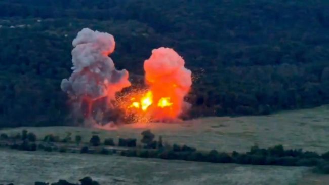 Су-34 уничтожает пункты временной дислокации и управления БПЛА ВСУ 