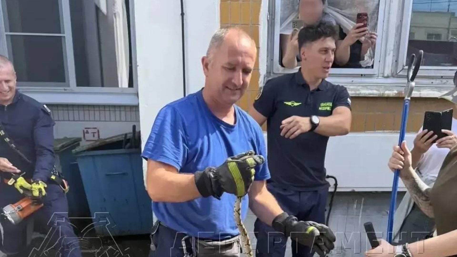 Змея, пойманная на территории детского сада на юго-западе Москвы Змея, пойманная на территории детского сада на юго-западе Москвы - РИА Новости, 1920, 27.07.2026