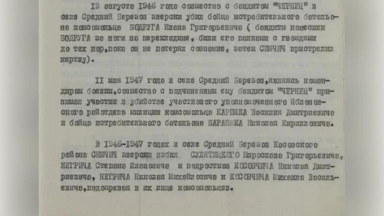 Спецсообщение о результатах следствий по обвинению Симчича Мирослава и Геника Николая