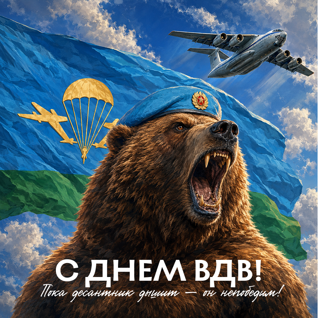 Веселая открытка с Днем ВДВ — с праздником, десантура! Веселая открытка с Днем ВДВ — с праздником, десантура! - РИА Новости, 1920, 30.07.2026