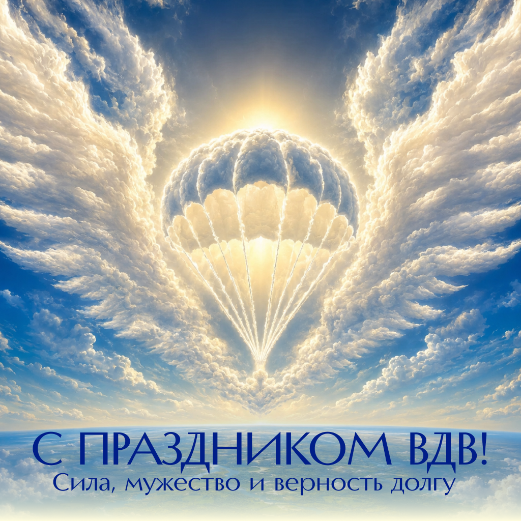Красивая открытка с Днем ВДВ: символ мужества и доблести Красивая открытка с Днем ВДВ: символ мужества и доблести - РИА Новости, 1920, 30.07.2026