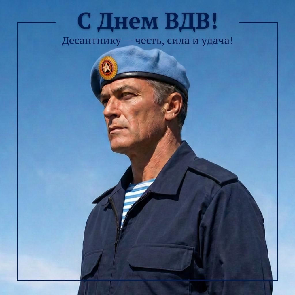 Благородная открытка с Днем ВДВ — ветеранам и героям Благородная открытка с Днем ВДВ — ветеранам и героям - РИА Новости, 1920, 30.07.2026