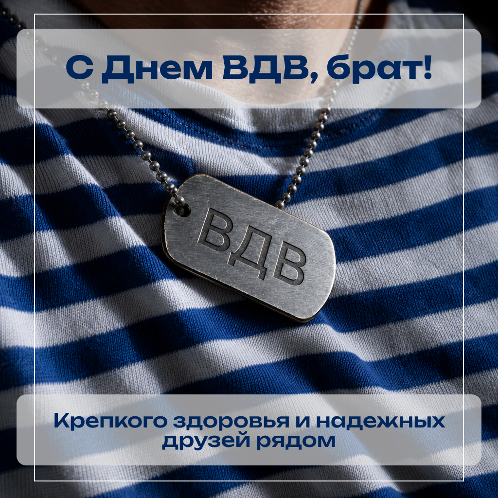 Личная открытка с Днем ВДВ: брату по оружию Личная открытка с Днем ВДВ: брату по оружию - РИА Новости, 1920, 30.07.2026