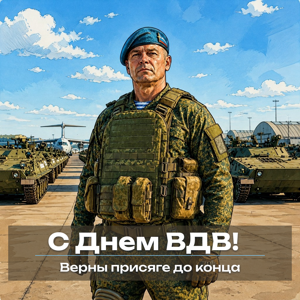 Гордая открытка с Днем ВДВ: гвардейская доблесть Гордая открытка с Днем ВДВ: гвардейская доблесть - РИА Новости, 1920, 30.07.2026