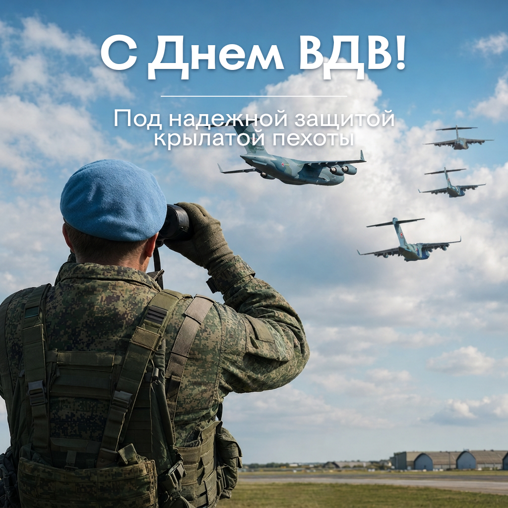 Современная открытка с Днем ВДВ для наших небесных стражей Современная открытка с Днем ВДВ для наших небесных стражей - РИА Новости, 1920, 30.07.2026