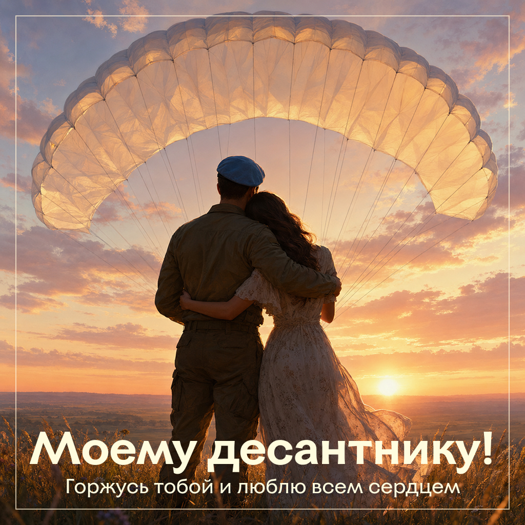 Нежная открытка с Днем ВДВ: поздравление от любимой Нежная открытка с Днем ВДВ: поздравление от любимой - РИА Новости, 1920, 30.07.2026