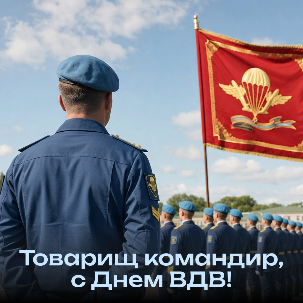 Почетная открытка с Днем ВДВ для командира Почетная открытка с Днем ВДВ для командира - РИА Новости, 1920, 30.07.2026