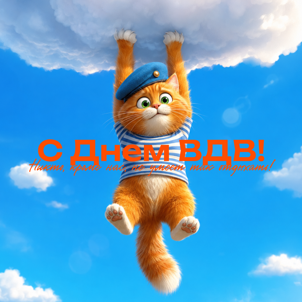 Прикольная открытка с Днем ВДВ — десантура отдыхает! Прикольная открытка с Днем ВДВ — десантура отдыхает! - РИА Новости, 1920, 30.07.2026