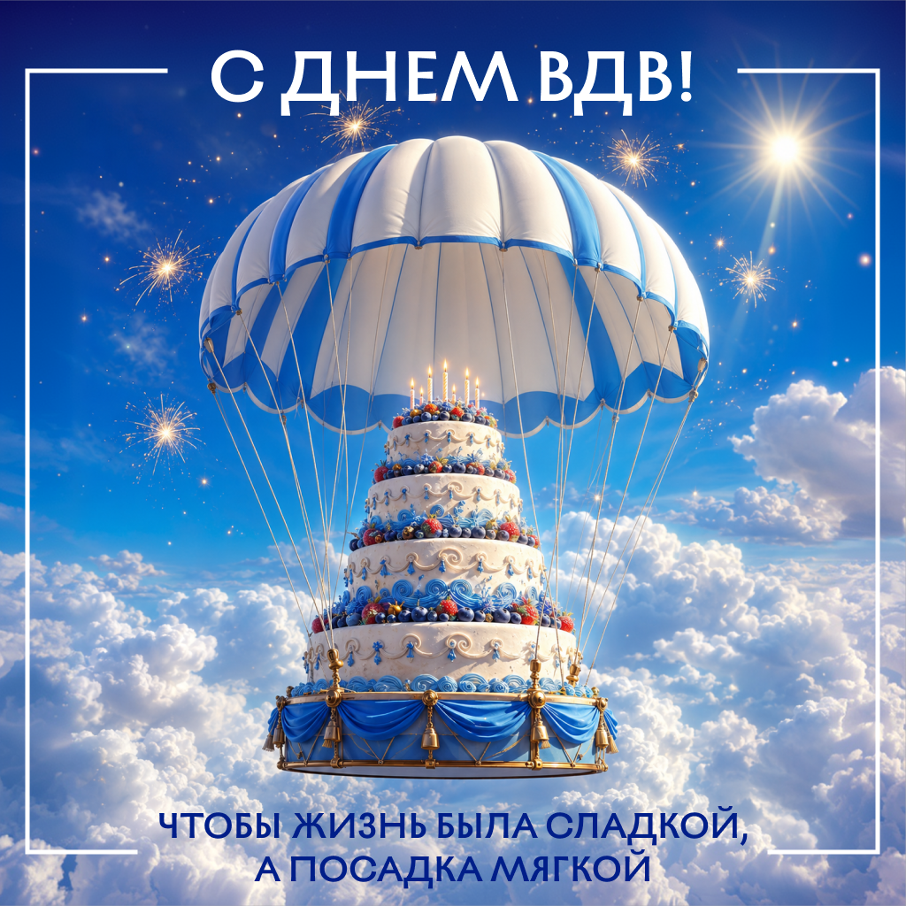 Праздничная открытка с Днем ВДВ — пусть будет сладко! Праздничная открытка с Днем ВДВ — пусть будет сладко! - РИА Новости, 1920, 30.07.2026