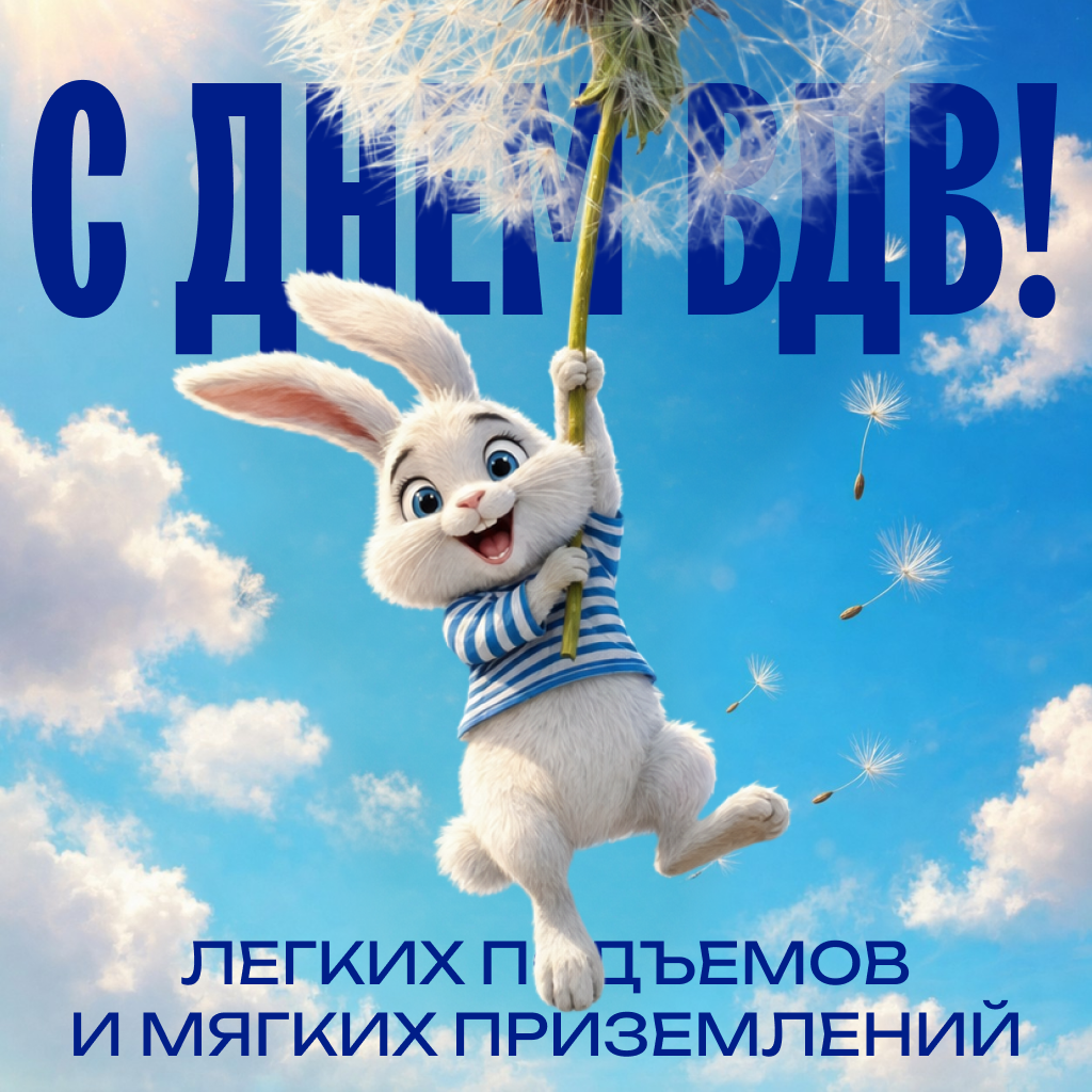 Добрая открытка с Днем ВДВ — с праздником десантные войска! Добрая открытка с Днем ВДВ — с праздником десантные войска! - РИА Новости, 1920, 30.07.2026