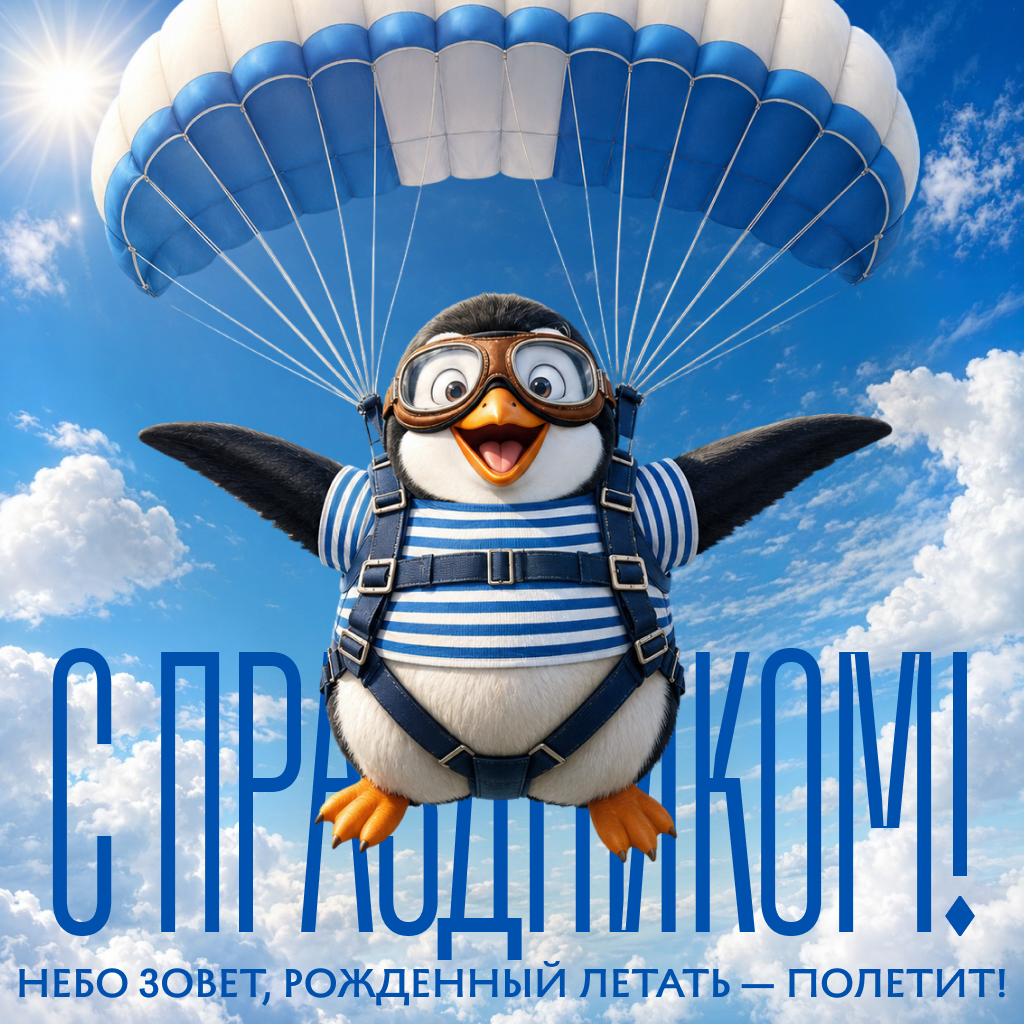 Забавная открытка с Днем ВДВ — рожденный летать! Забавная открытка с Днем ВДВ — рожденный летать! - РИА Новости, 1920, 30.07.2026