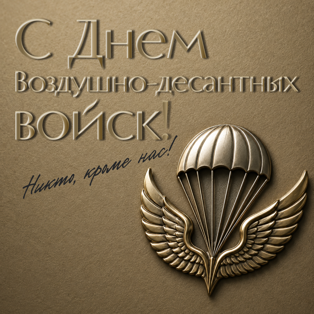 Премиальная открытка с Днем ВДВ — с праздником десантные войска! Премиальная открытка с Днем ВДВ — с праздником десантные войска! - РИА Новости, 1920, 30.07.2026