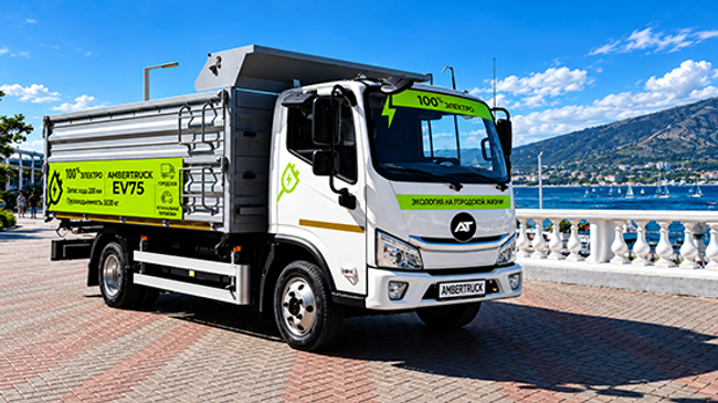 Электрический самосвал Ambertruck EV75 для коммунальных и строительных работ