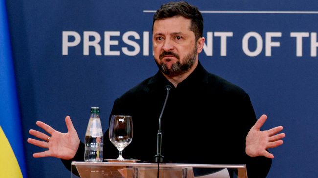 Владимир Зеленский на пресс-конференции с президентом Сербии Александром Вучичем