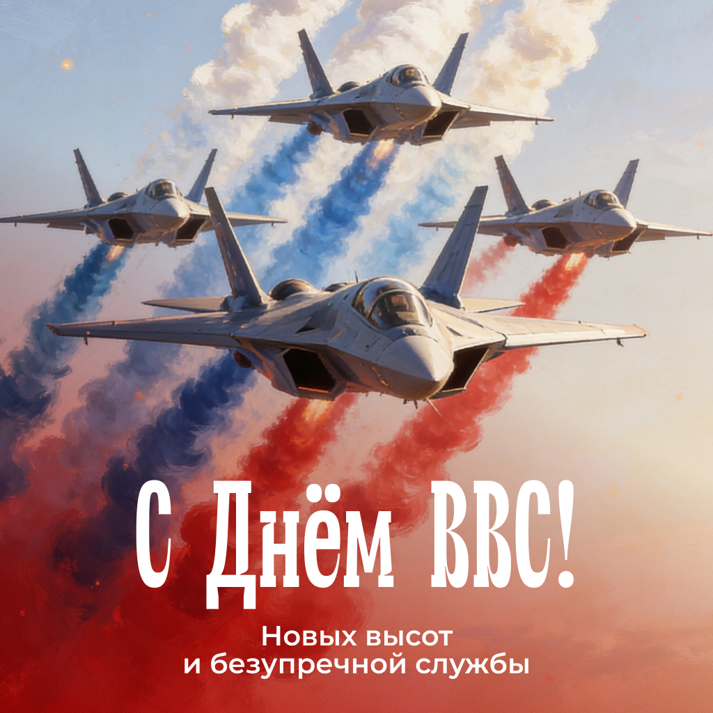 Открытка с Днем ВВС с современным самолетом Открытка с Днем ВВС с современным самолетом - РИА Новости, 1920, 11.08.2026