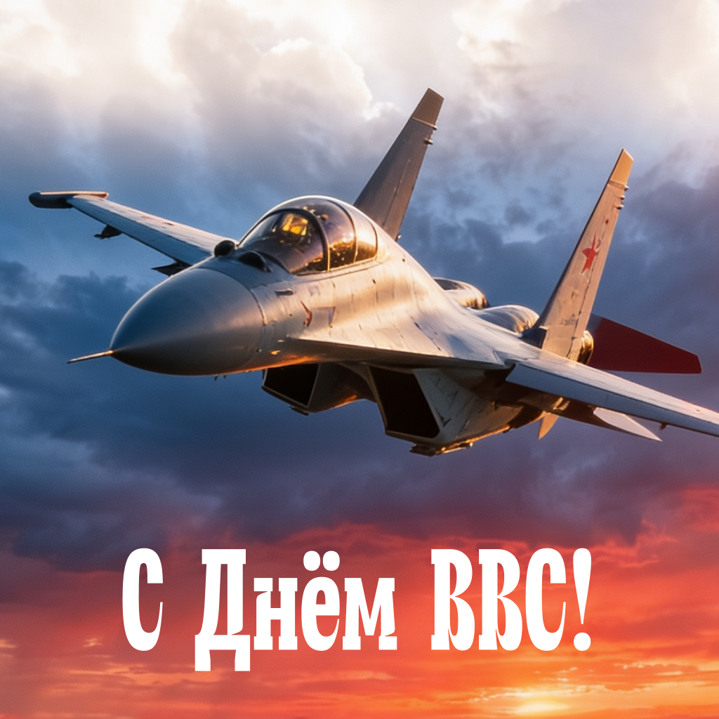 Открытка с Днем ВВС с торжественной надписью Открытка с Днем ВВС с торжественной надписью - РИА Новости, 1920, 11.08.2026