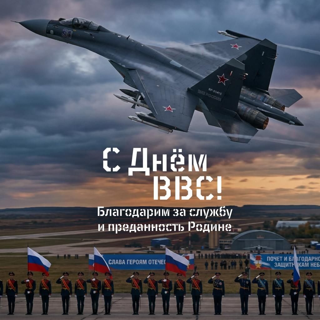 Открытка с Днем ВВС для летчика с поздравлением Открытка с Днем ВВС для летчика с поздравлением - РИА Новости, 1920, 11.08.2026
