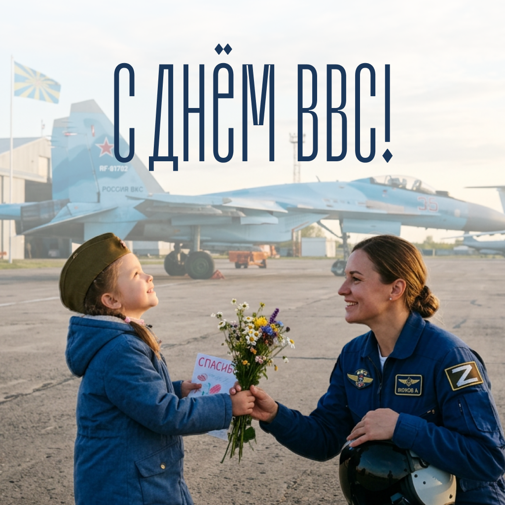 Открытка с Днем ВВС с торжественным поздравлением Открытка с Днем ВВС с торжественным поздравлением - РИА Новости, 1920, 11.08.2026