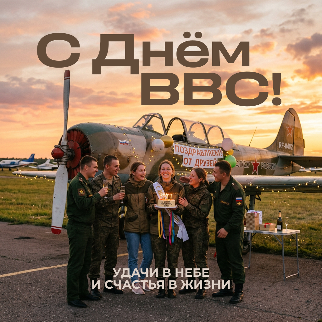 Открытка с Днем ВВС с поздравлением для пилота Открытка с Днем ВВС с поздравлением для пилота - РИА Новости, 1920, 11.08.2026