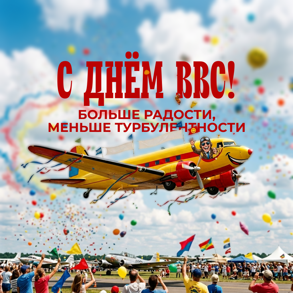 Открытка с Днем ВВС с прикольной надписью Открытка с Днем ВВС с прикольной надписью - РИА Новости, 1920, 11.08.2026