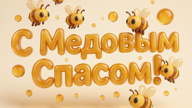 Яркая открытка с Медовым Спасом: желаю сладкой жизни, уюта и гармонии!