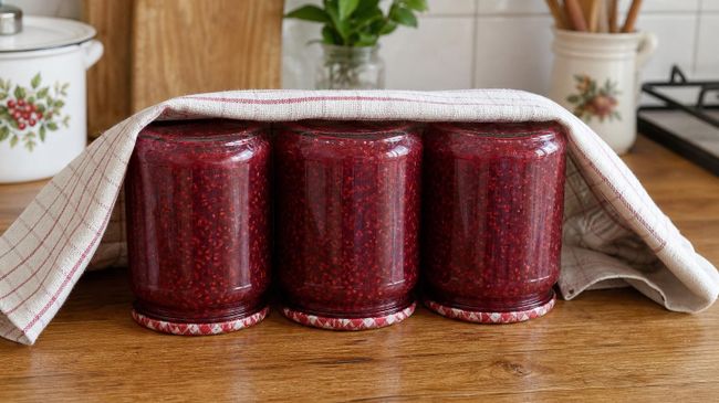 Банки с малиновым вареньем Банки с малиновым вареньем